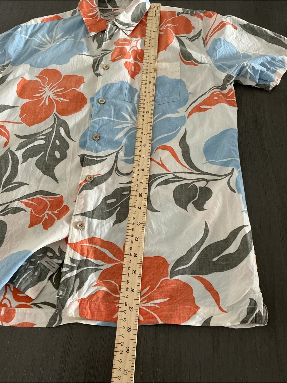 Quiksilver Waterman Tropical Floral Button Up Shirt Size S - Picture 12 of 12
